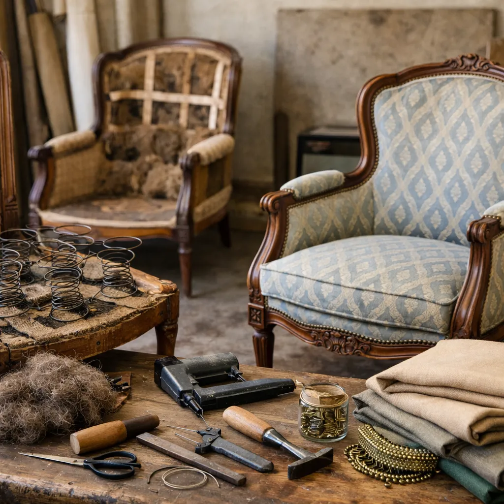 Tapissage et réfection d'assise artisanale